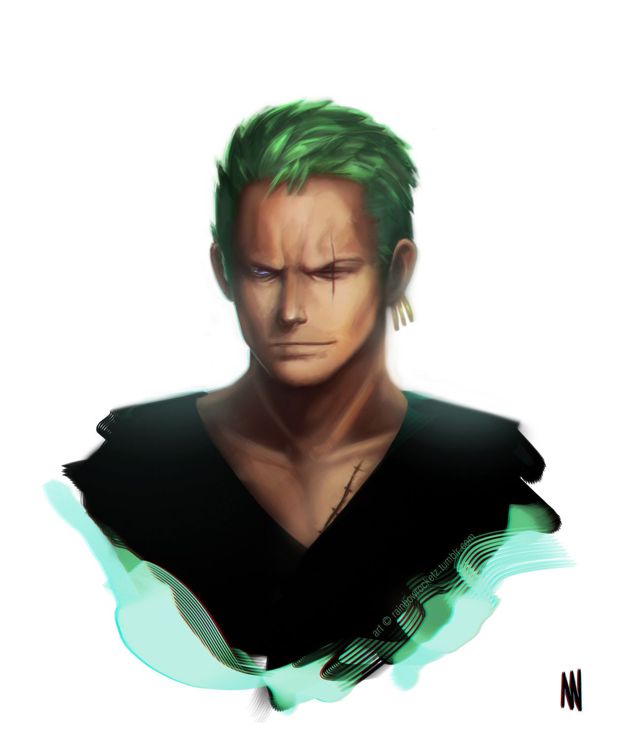 Roronoa Zoro portrait! Painting exercise as usual! D