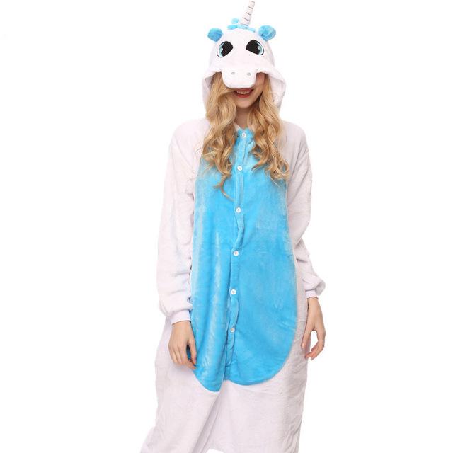 FORLADY Adult Bathrobe Animal Flannel Pajamas Hooded Home Service Nightgown
