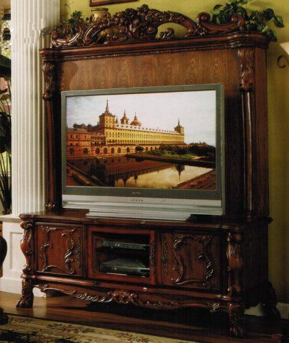 Traditional Style Flat Screen Tv Entertainment Center In Cherry Traditional Style Flat Screen Tv Entertainment Center In Cherry Finish By Acme
