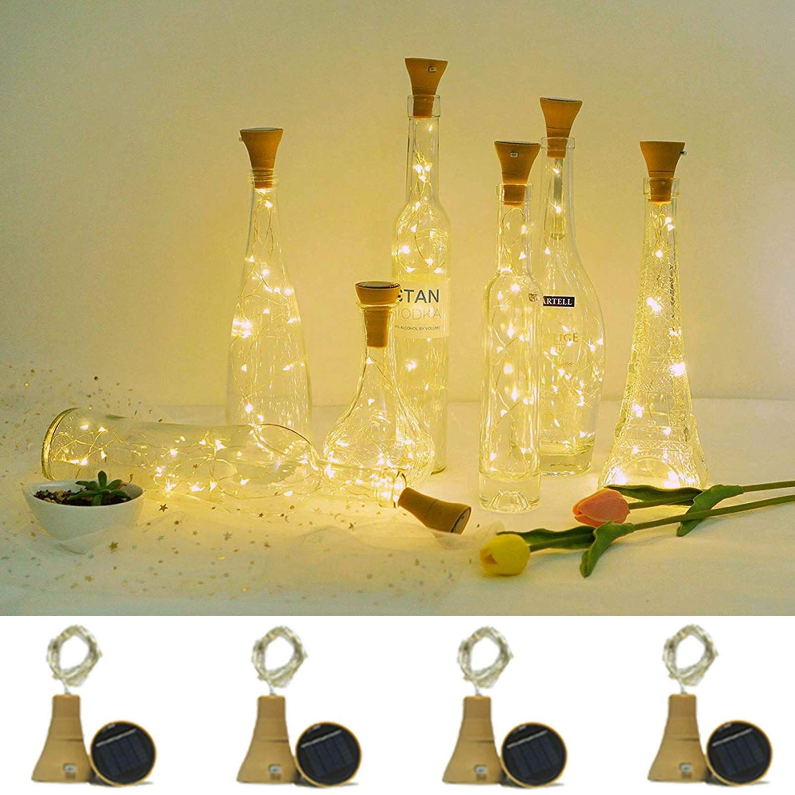 PRICES MAY VARY. UPGRADED WINE BOTTLE LIGHTS: UPGRADED WINE BOTTLE LIGHTS:Larger solar panel for efficient and rapid charging, which means the lights can use for a longer time. And the wire lights are waterproof, (The cork is not waterproof).
100% SOLAR POWERED CORK LIGHTS: The wine lights are energy saving and environmentally friendly. The string light has high brightness, low radiation and no pollution. And charge in the sun 5-6 h will light up 6-8 h.
COMPATIBLE WITH MOST BOTTLES: The cork h Solar String Lights, Wire Lights, String Lights Outdoor, Liquor Bottle Crafts, Liquor Bottles, Glass Bottles, Wine Bottle Fairy Lights, Lighted Wine Bottles, Halloween Wedding