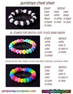 rainbow loom gumdrop bracelet design tutorial and template by