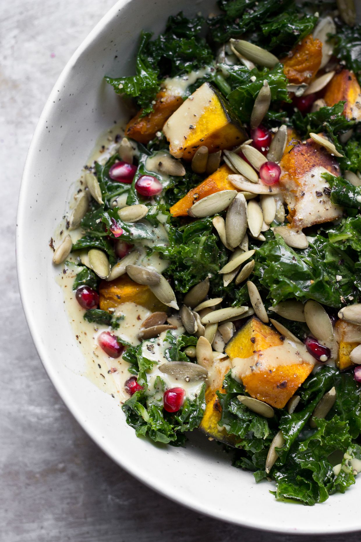 Kale Salad With Kabocha Squash And Maple Dijon Dressing Kale Salad With Kabocha Squash And Maple Dijon Dressing
