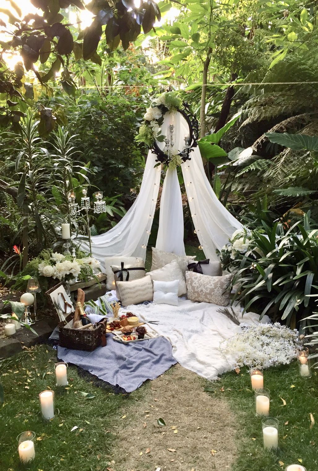 23 Marvelous Outdoor Garden Fairy Lighting Decorating Ideas Romantic Backyard Candle Light Dinner Romantic Date Night Ideas
