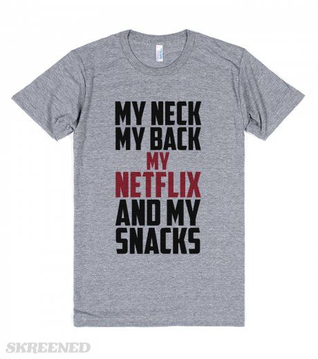 Netflix And Snacks | Athletic T shirt My neck back Netflix & snacks Pillow