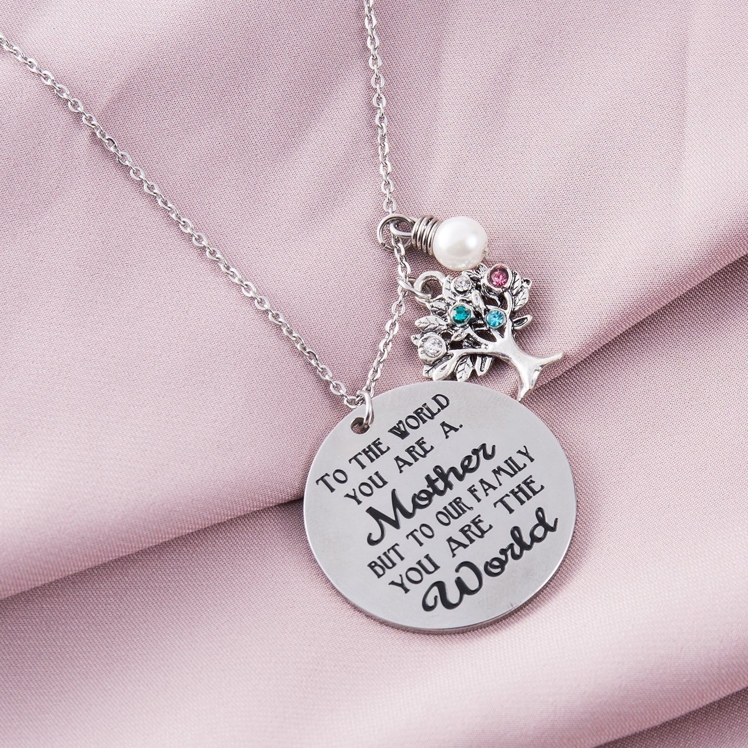 Mothers Day Gifts For Her Mom Pendant Chain Dog Tag Necklace Stainless Steel Mum