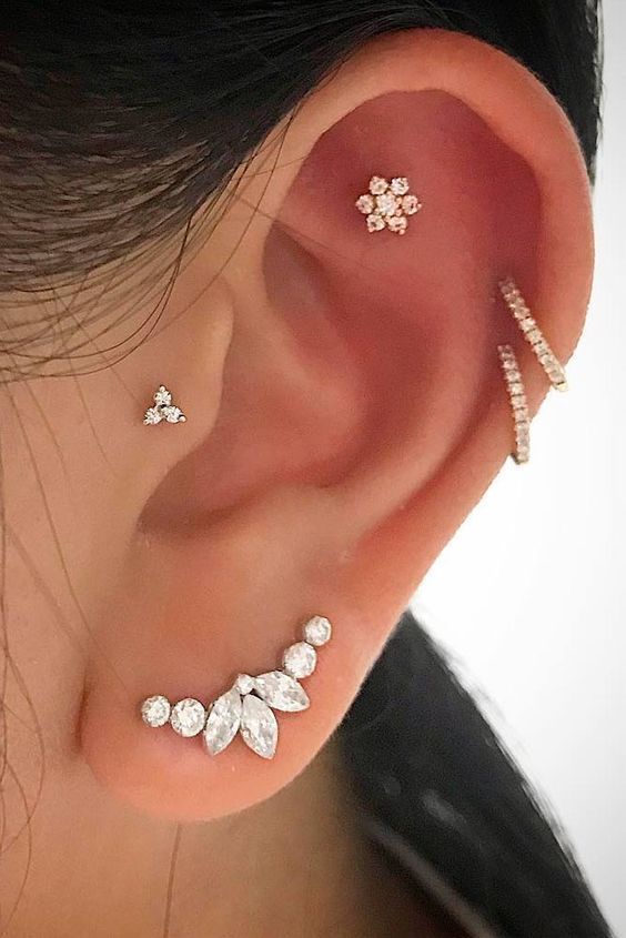 14 Cute and Beautiful Ear Piercing Ideas For Women - Biseyre #earpiercingideas