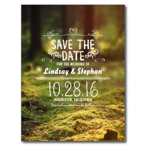 rustic save the dates postcards