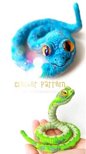Crochet snake pattern. Realistic reptile. Instruct Crochet snake pattern. Realistic reptile. Instruct