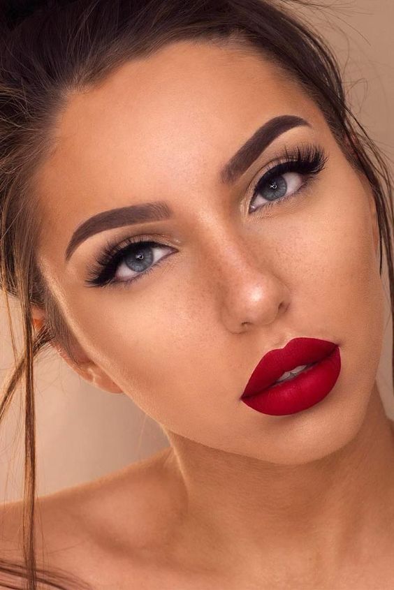 Amazing Makeup Idea With Red Lips Red Lip Makeup Day Makeup