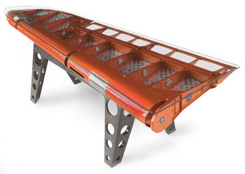 Airplane Wing Desk Aviation Furniture Futuristic Furniture Airplane Decor