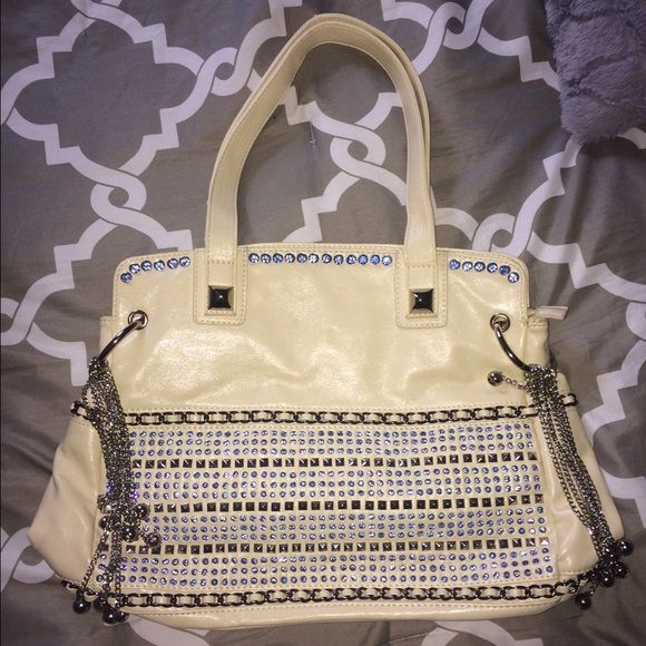 Blue Elegance Stud Shoulder Bag Handbag With All The Bag Blue Elegance