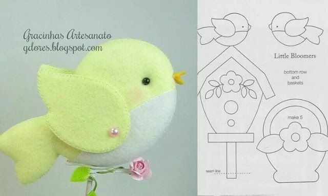 pix Molde De Passarinho Em Feltro moldes de feltro molde passarinho