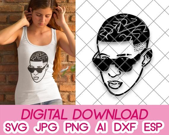 Download Bad Bunny Face Digital Download Dxf Svg Pdf #svgfilesforcricut #instantdownload #digitaldown ...