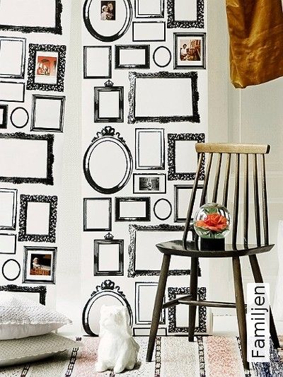 Familjen Vintage B W Framed Wallpaper Photo Frame Und Bild Tapeten Familjen Bilderrahmen Wolle Kaufen Tapete Schwarz Weiß Ausgefallene