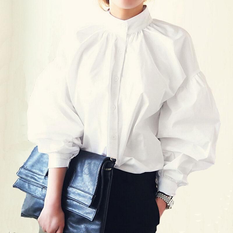 White long sleeve blouse, Lantern sleeved blouses White long sleeve blouse, Lantern sleeved blouses