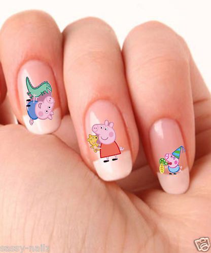 Peppa Pig Childrens Nail Art Transfer Water Wrap In 2018 Shawnee So Cute For Special Party Nails Pig Nail Art Design Gallery