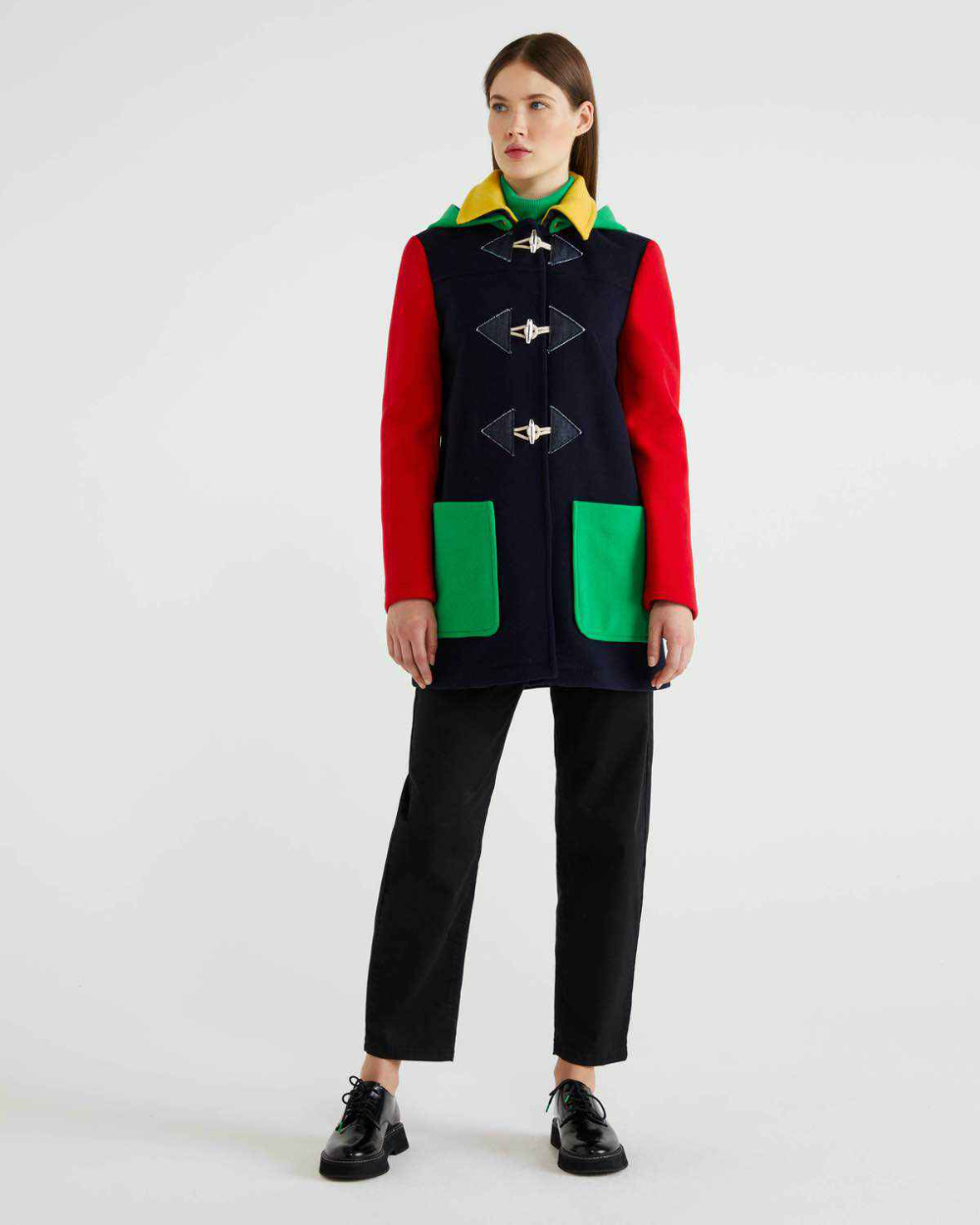 Yunlu Coban Parka Renkli Benetton Montgomery Benetton Giacca