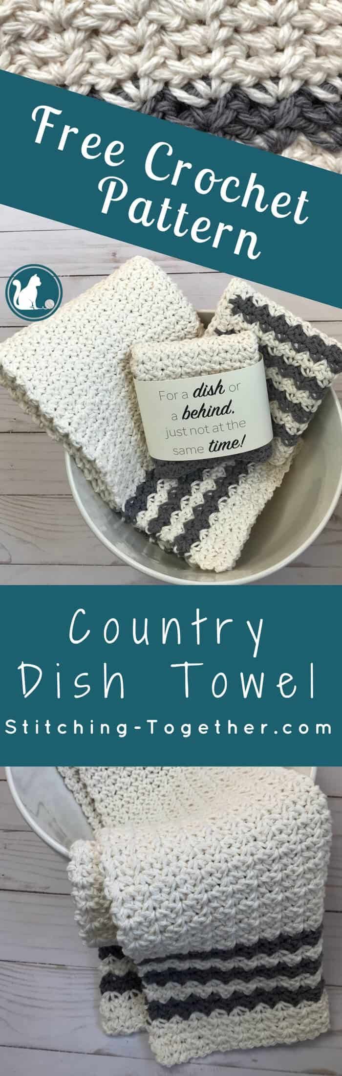 Crochet Country Dish Towel #dishtowels
