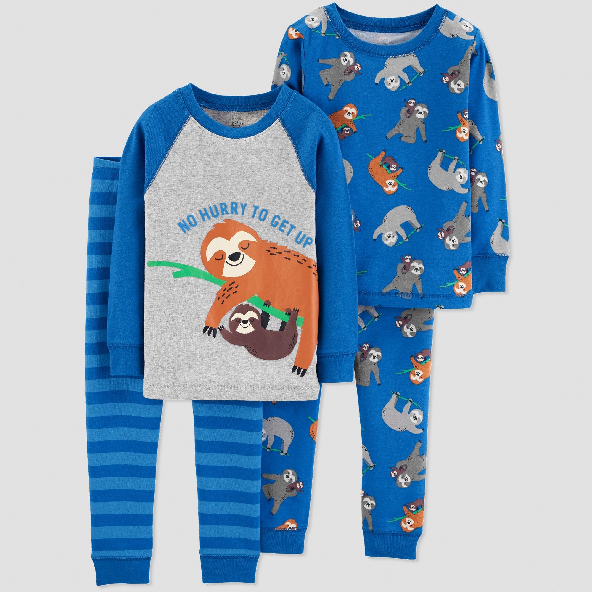 Holiday//Christmas Carter/'s Just One You Moose//Plaid 2-Piece Fleece Pajama Set