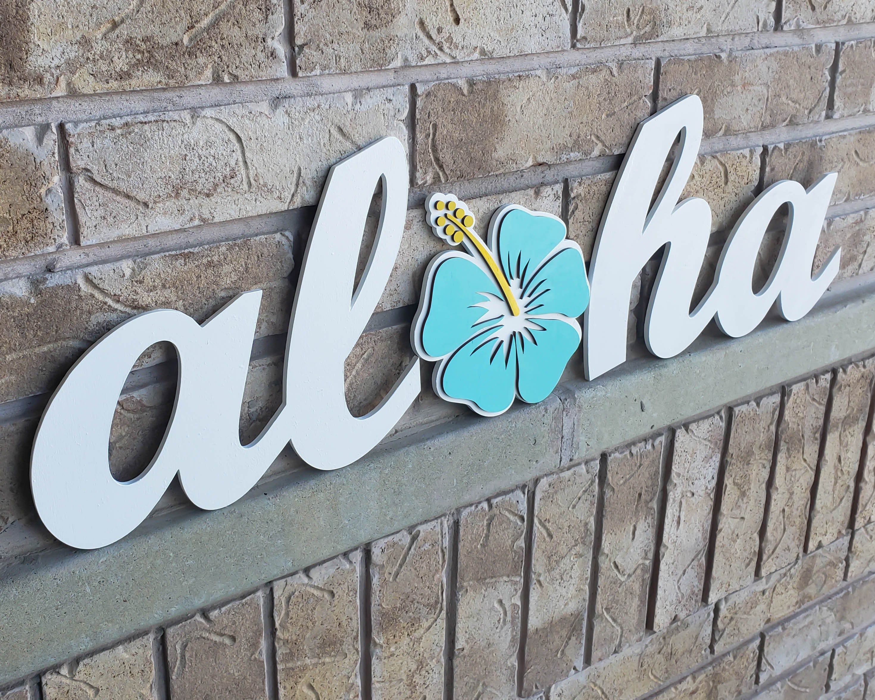 Aloha Wood Sign, Hawaiian Aloha Sign, Hawaiian Room Decor Aloha Wood Sign, Hawaiian Aloha Sign, Hawaiian Room Decor