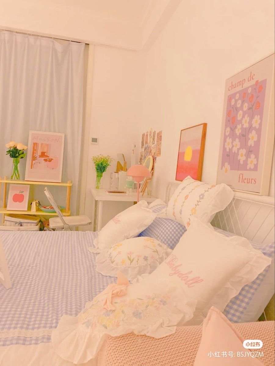 minimalist bedroom pastel cute kawaii grunge jndie bedroom ideas korean