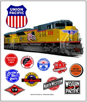 UNION PACIFIC Railroad SIGN Train Railway Conrail Locomotive Ad Logo Free Ship