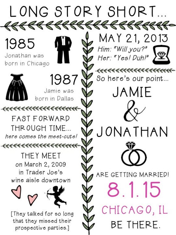 printable long story short important dates sign or save the date