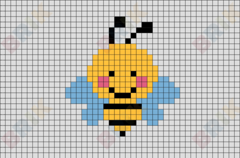 Bee Pixel Art | Cross stitch animals, Tiny cross stitch ...