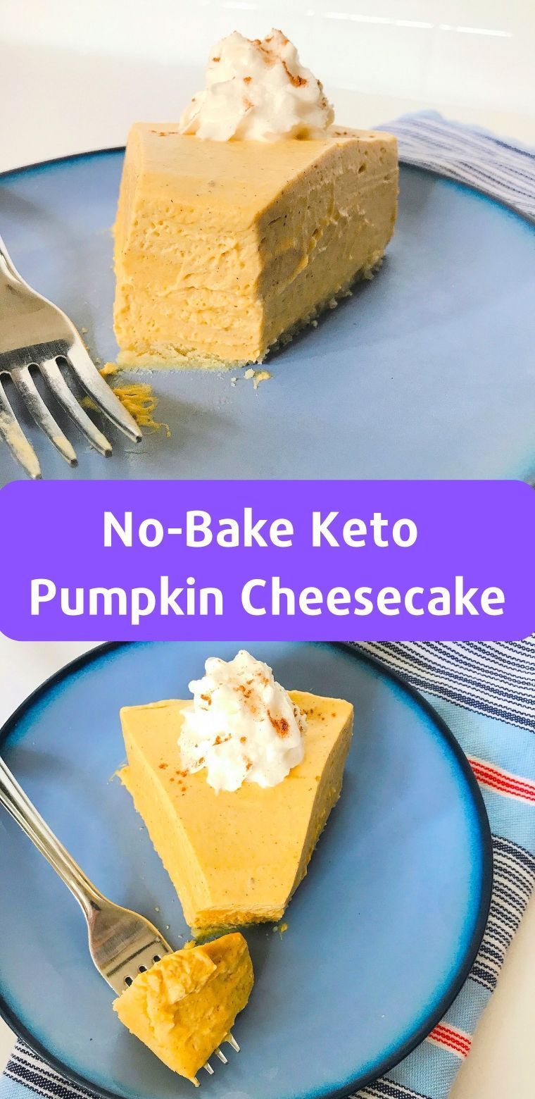 No-Bake Keto Pumpkin Cheesecake recipe #ketorecipes