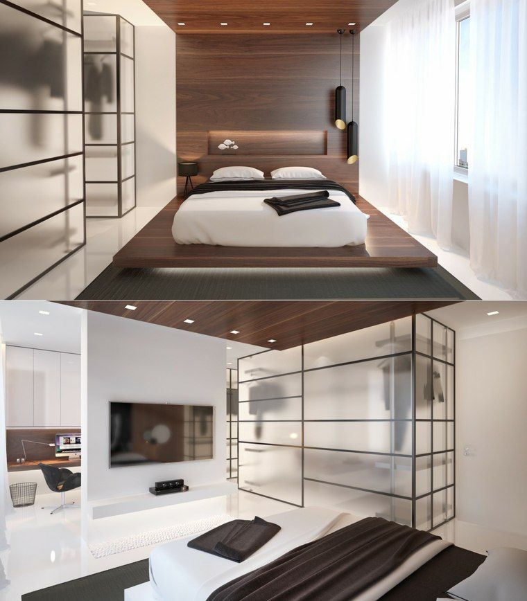 Chambre avec dressing : 20 intérieurs élégants et modernes Soveværelse indretning feng shui