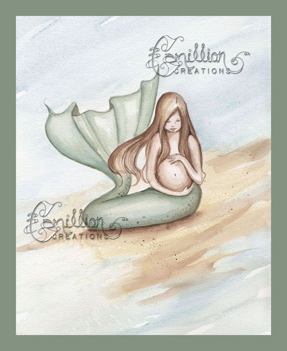 MOTHER/'S LOVE MERMAID NOTE CARDS from Original Watercolors by Camille Grimshaw