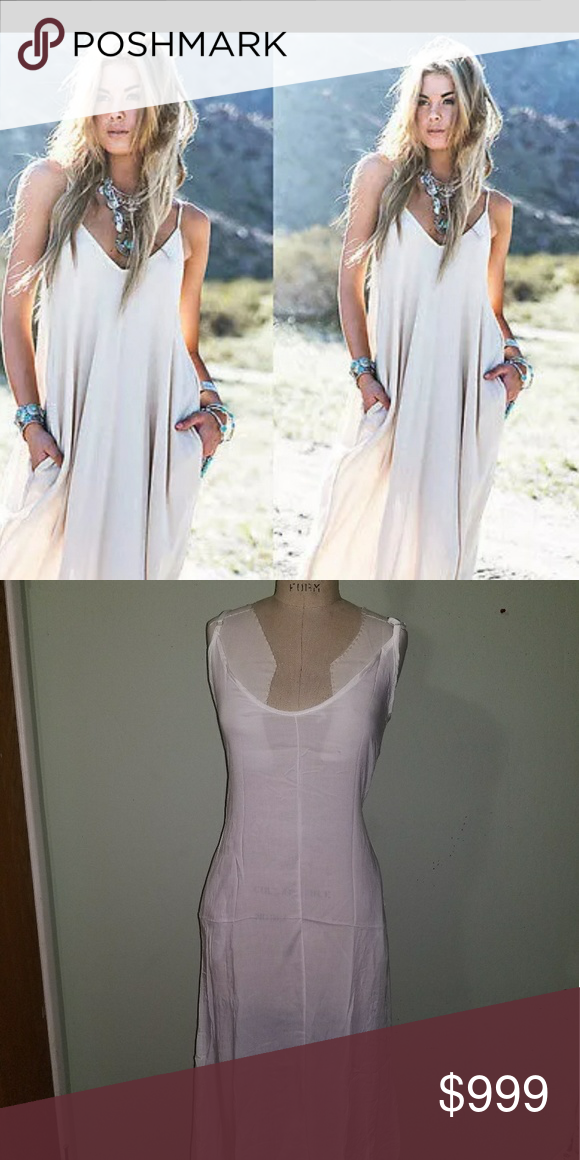 cream colored maxi dress