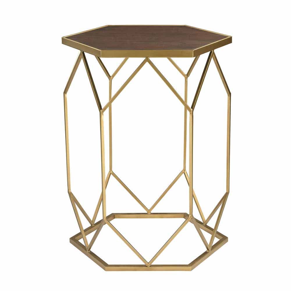 Geometric Gold Framed Mahogany Side Table In 2019 Accent Geometric Gold Framed Mahogany Side Table In 2019 Accent