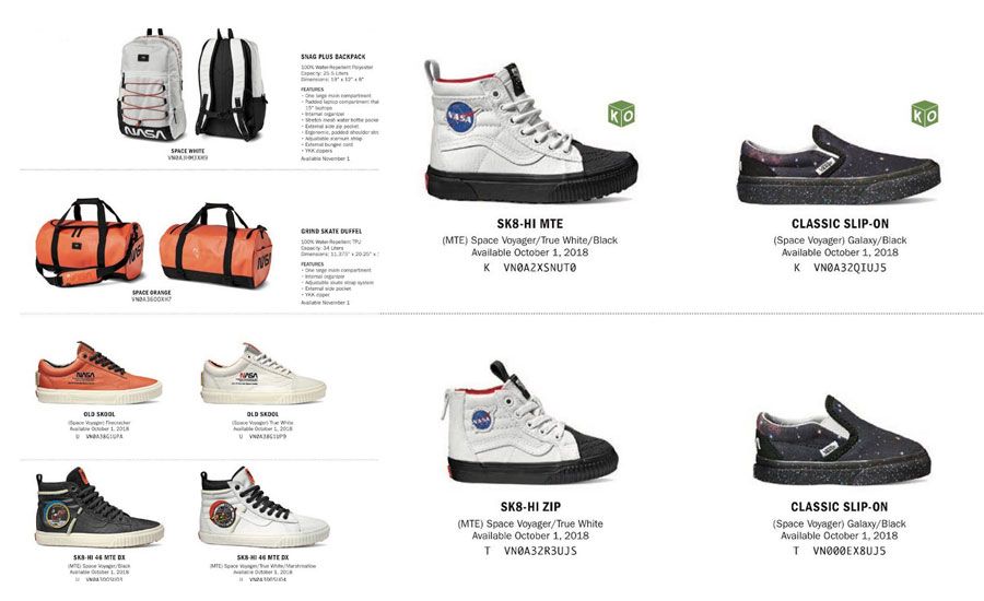 vans collection nasa