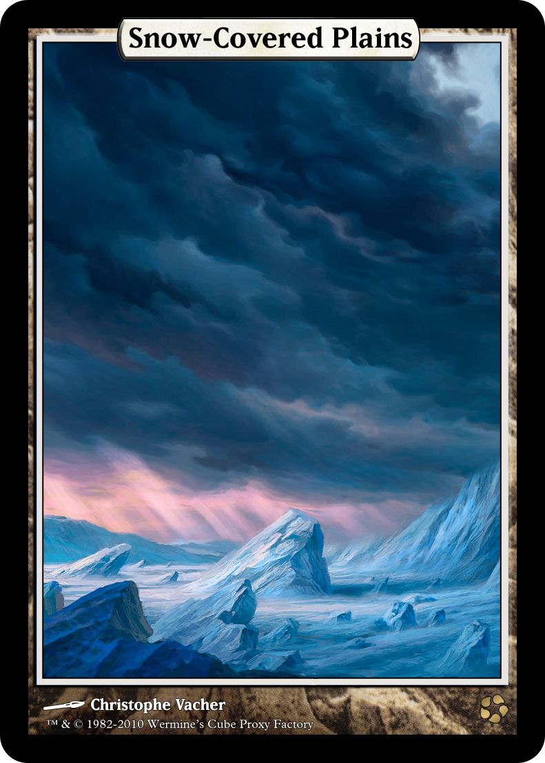 MTG ALTERED Snow Covers Plains Hand painted.Art By Angela MTG ALTERED Snow Covers Plains Hand painted.Art By Angela