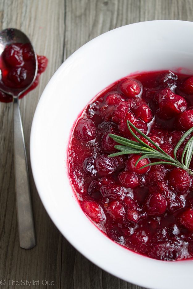 Rosemary Cranberry Sauce with Orange #cranberrysauce