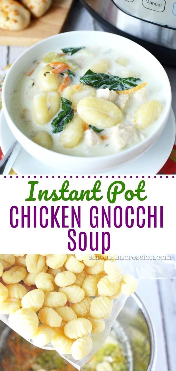 Instant Pot Olive Garden Chicken Gnocchi Soup #instantpotrecipes