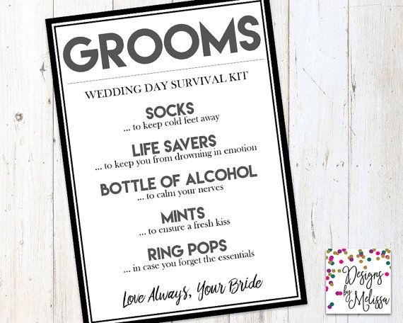 groom s wedding day survival kit groom gift from bride groom