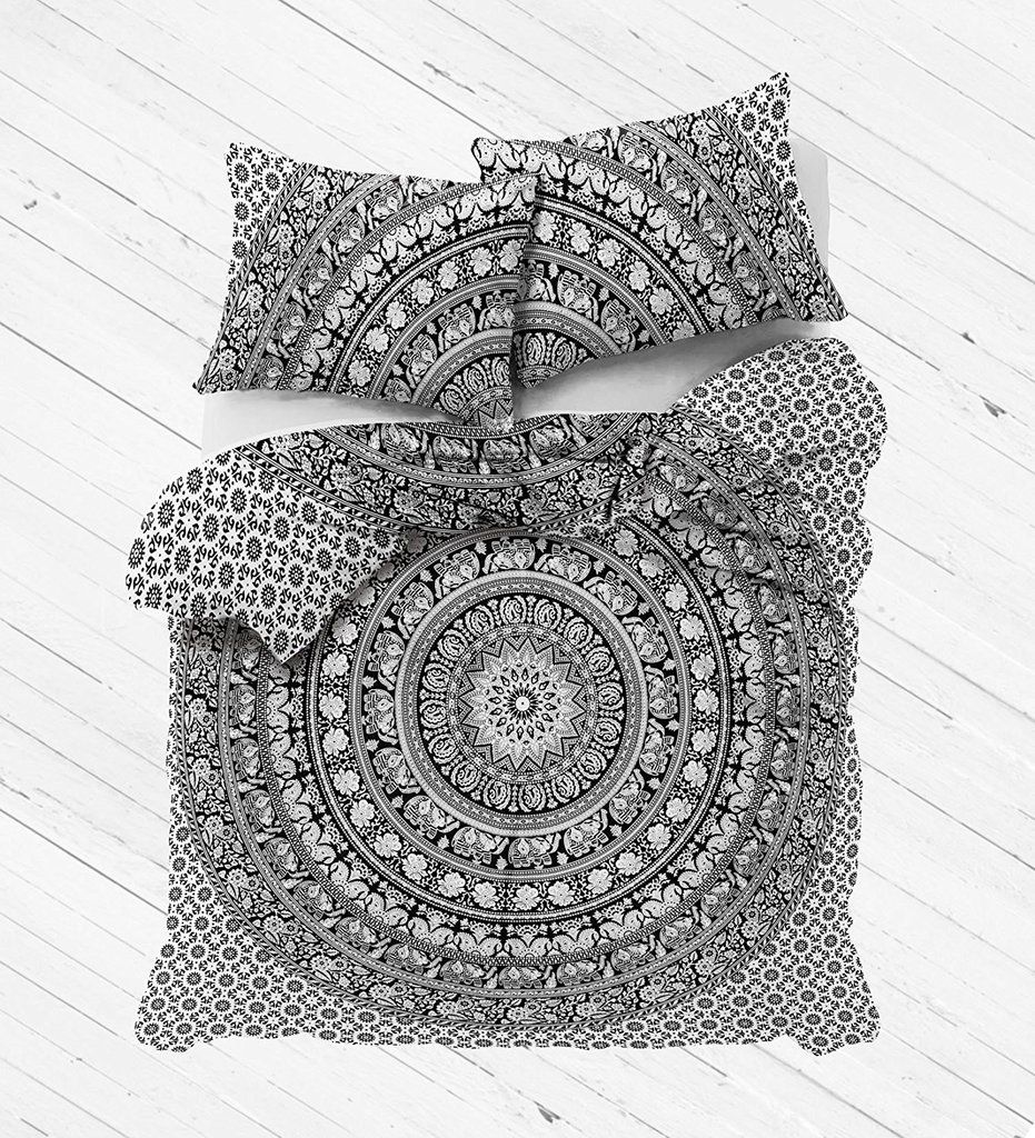 Queen Sovereigns Exclusive Black and White /& Gray Ombre Tapestry Mandala Tapestry Multi Color Indian Mandala Wall Art Hippie Wall Hanging Bohemian Bedspread