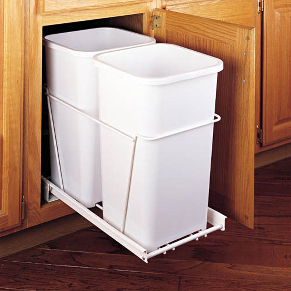 Rev A Shelf Double Bottom Mount Waste Container Pullout In 2020 Rev A Shelf Double Bottom Mount Waste