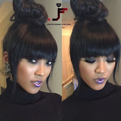 Black Ponytail Hairstyles, Ponytail Styles, Weave Hairstyles, Womens Hairstyles, Long Hairstyles With Bangs, Bangs Ponytail, Gorgeous Hairstyles, Bun Styles, Headband Hairstyles