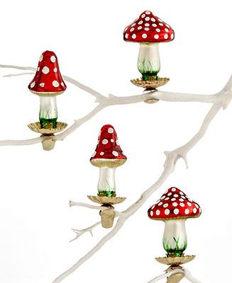 Holiday Lane Christmas Ornaments, Box Of 4 Mini Mushroom - Ornaments Holiday Lane Christmas Ornaments, Box of 4 Mini Mushroom - Ornaments - for the home - Macy's - Holiday Lane Christmas Ornaments, Box Of 4 Mini Mushroom - Ornaments