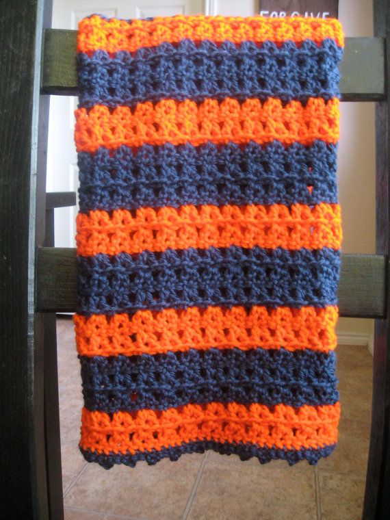 Handmade Crochet Baby Blanket Custom Pink Blue Green Purple Red Orange Grey