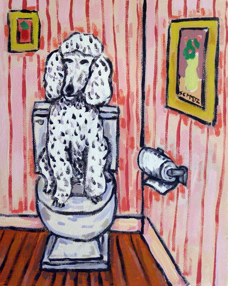 dachshund art bathroom print JSCHMETZ modern 13x19 reproduction