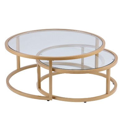 Set Of 2 Emma Glam Nesting Cocktail Table Gold Aiden Lane Coffee Tables - Gold Coffee Table Set Canada Set Of 2 Emma Glam Nesting Cocktail Table Gold Aiden Lane Coffee Tables - Gold Coffee Table Set Canada