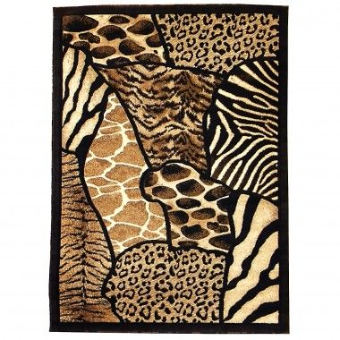 Donnieann Company Skinz 70 Mixed Animal Skin Prints Patchwork Design Animal Print Rug
