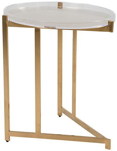Skylar Acrylic Side Table - Clear/Gold - Gabby Skylar Acrylic Side Table - Clear/Gold - Gabby