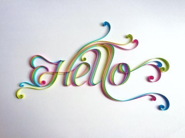 3d Typography Art With Paper Created By Quilling Artist Sabeena Karnik Paper ...