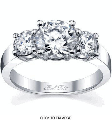 Three Stone Round Engagement Ring Setting In 2018 Jewelry Tres Piedra Redonda Anillo De Compromiso Haga Clic Para Agrandar