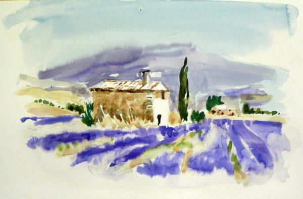 Lavande Et Aquarelle Izys Aquarelle Aquarelle Fleurs